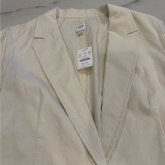 J. Crew Women's Blazer Size 12 Natural Beige Linen NWT - Picture 4 of 11